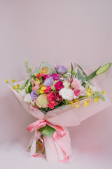 Reference: mixed colourful bouquet. Sunflowers are not shown in this reference image.